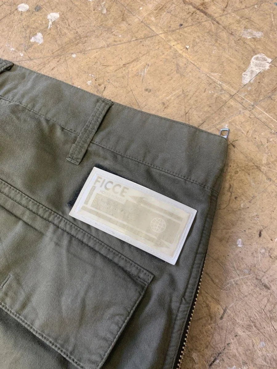 (32-34) Yoshiyuki Konishi 1990s Heavyweight Fleece Lined Full-Zip Cargo Trousers