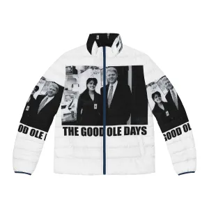 90s Political Scandal Puffer Jacket - "The Good Ole Days Clinton Lewinsky"