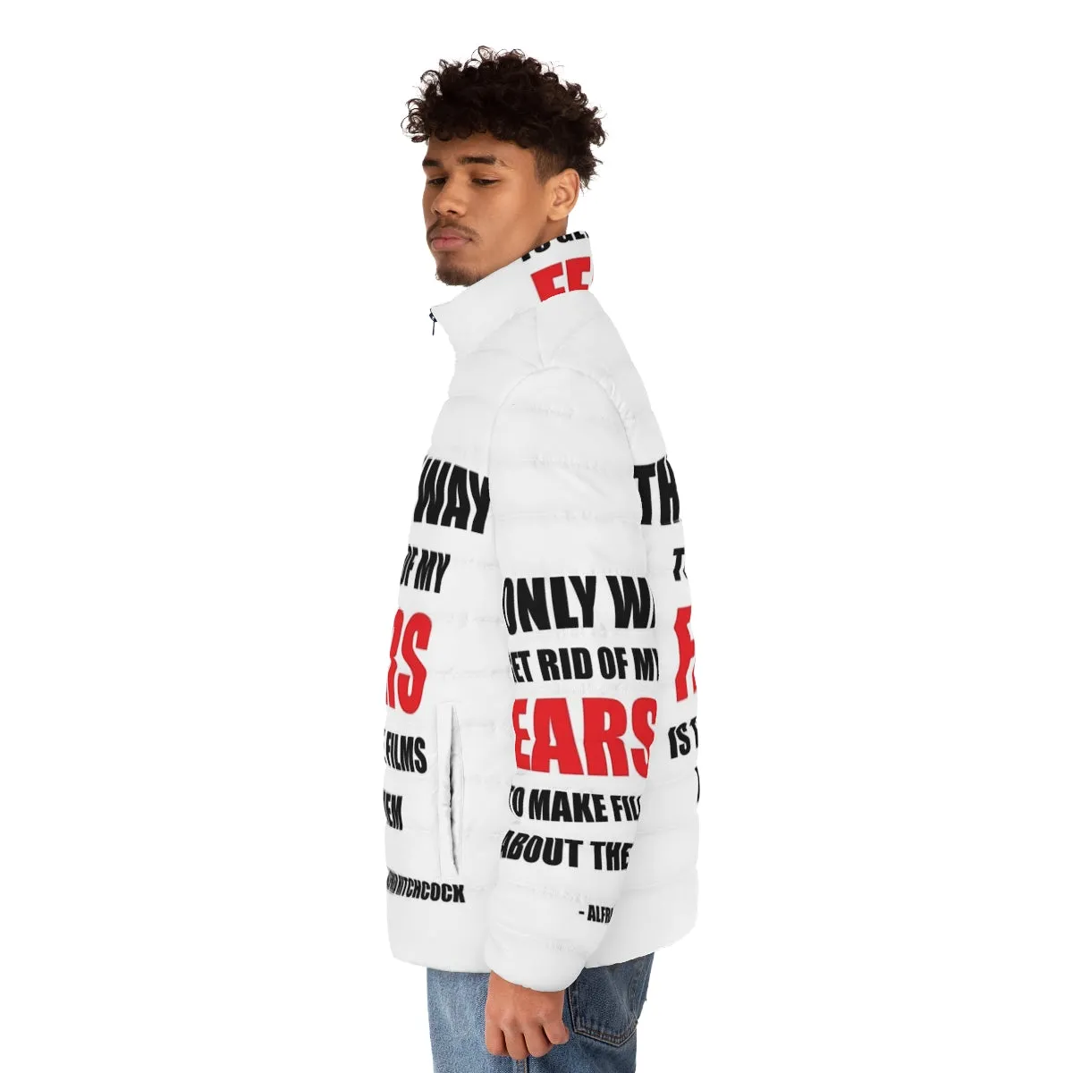 Alfred Hitchcock Quote Puffer Jacket: Hollywood Horror Icon's Iconic Sayings