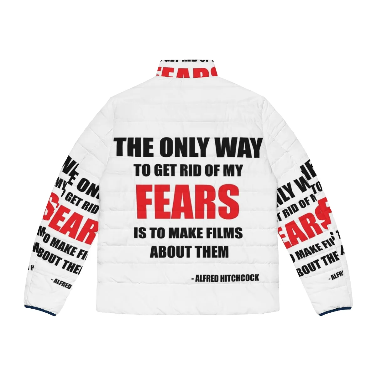 Alfred Hitchcock Quote Puffer Jacket: Hollywood Horror Icon's Iconic Sayings