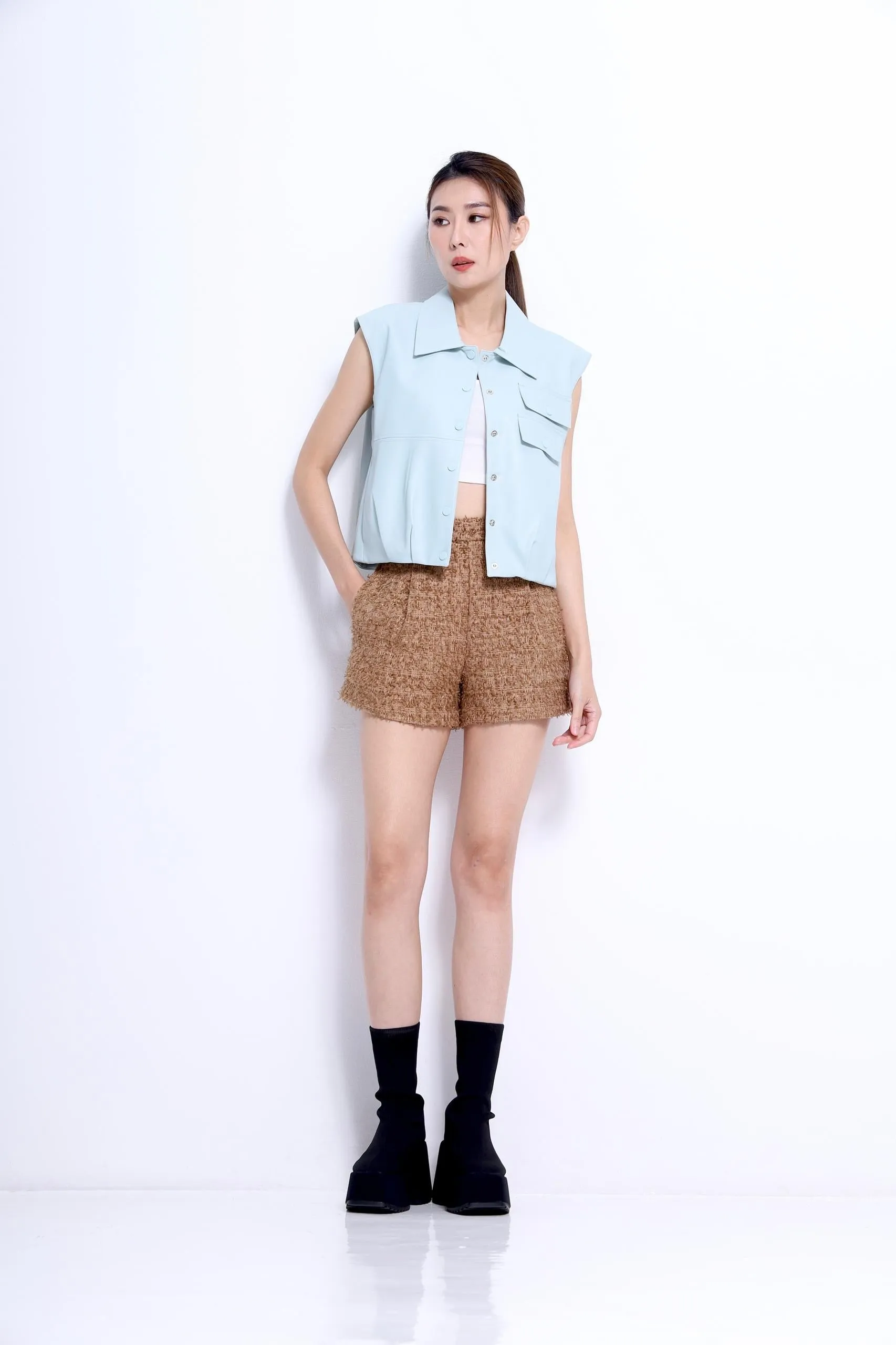 Alia Tailored Tweed Shorts