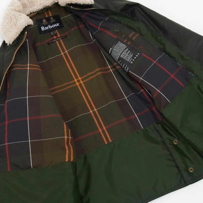 Barbour Carloway Ladies Wax Jacket - Fern/Classic Tartan