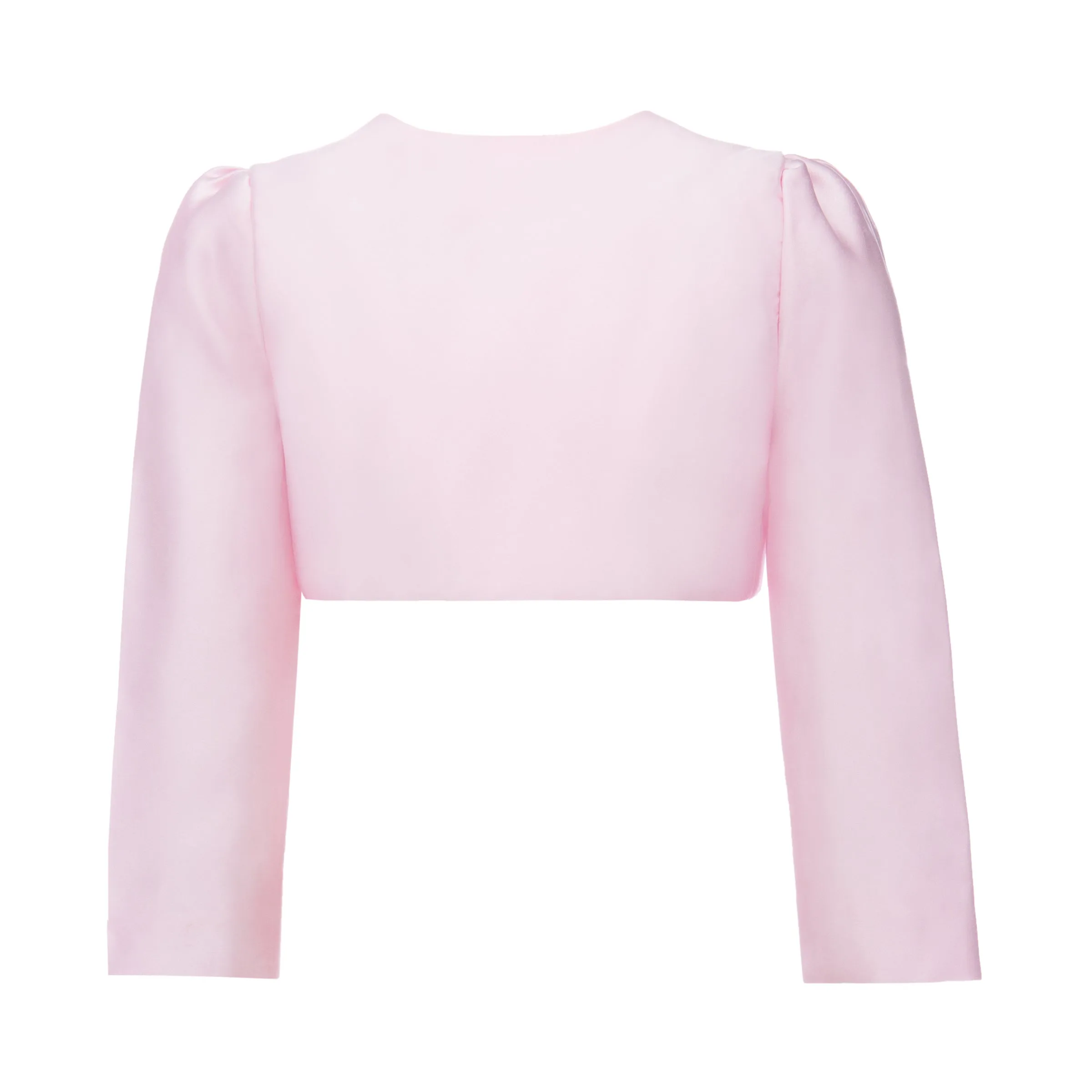 Blush Cropped Satin Cardigan