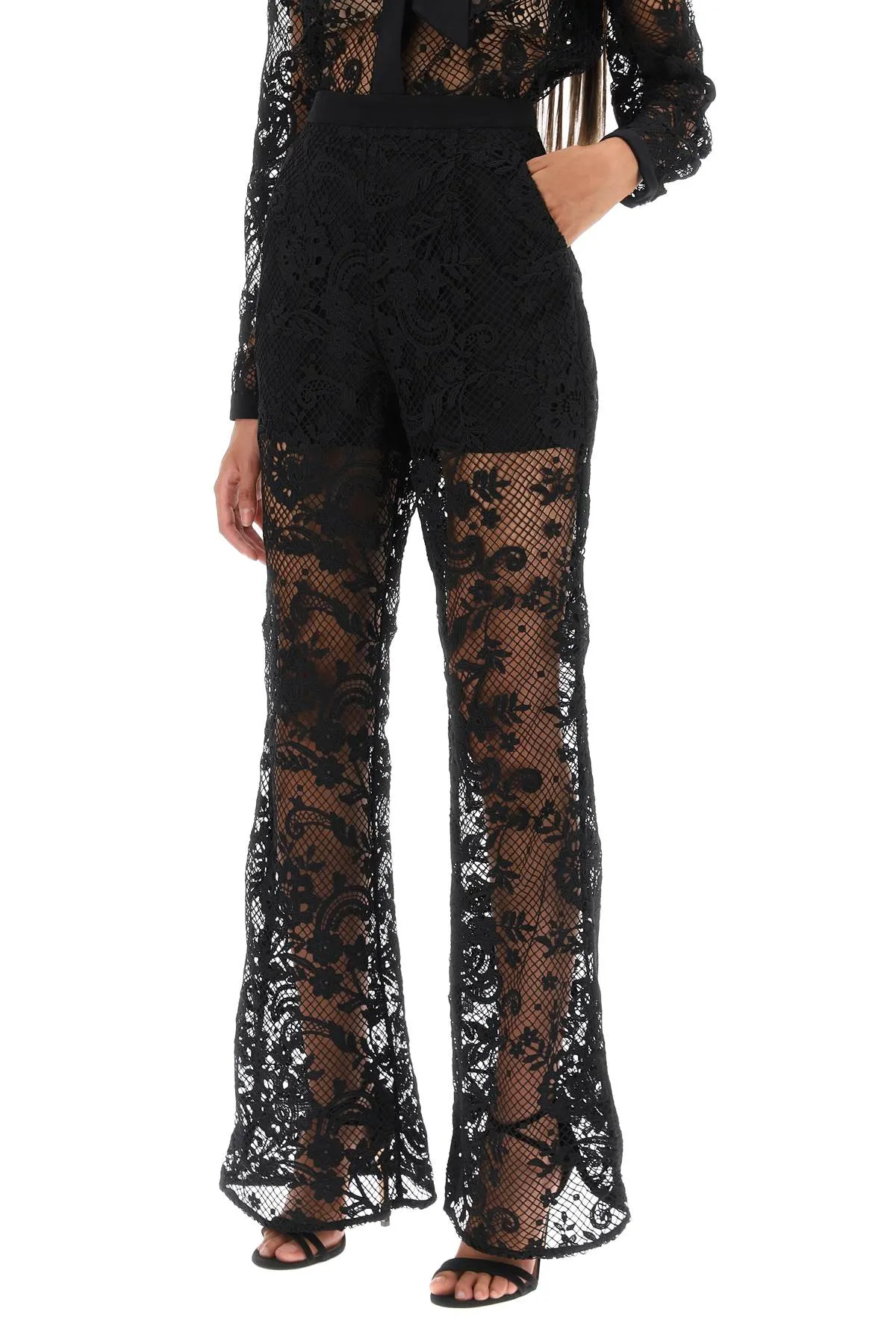 bootcut pants in floral lace