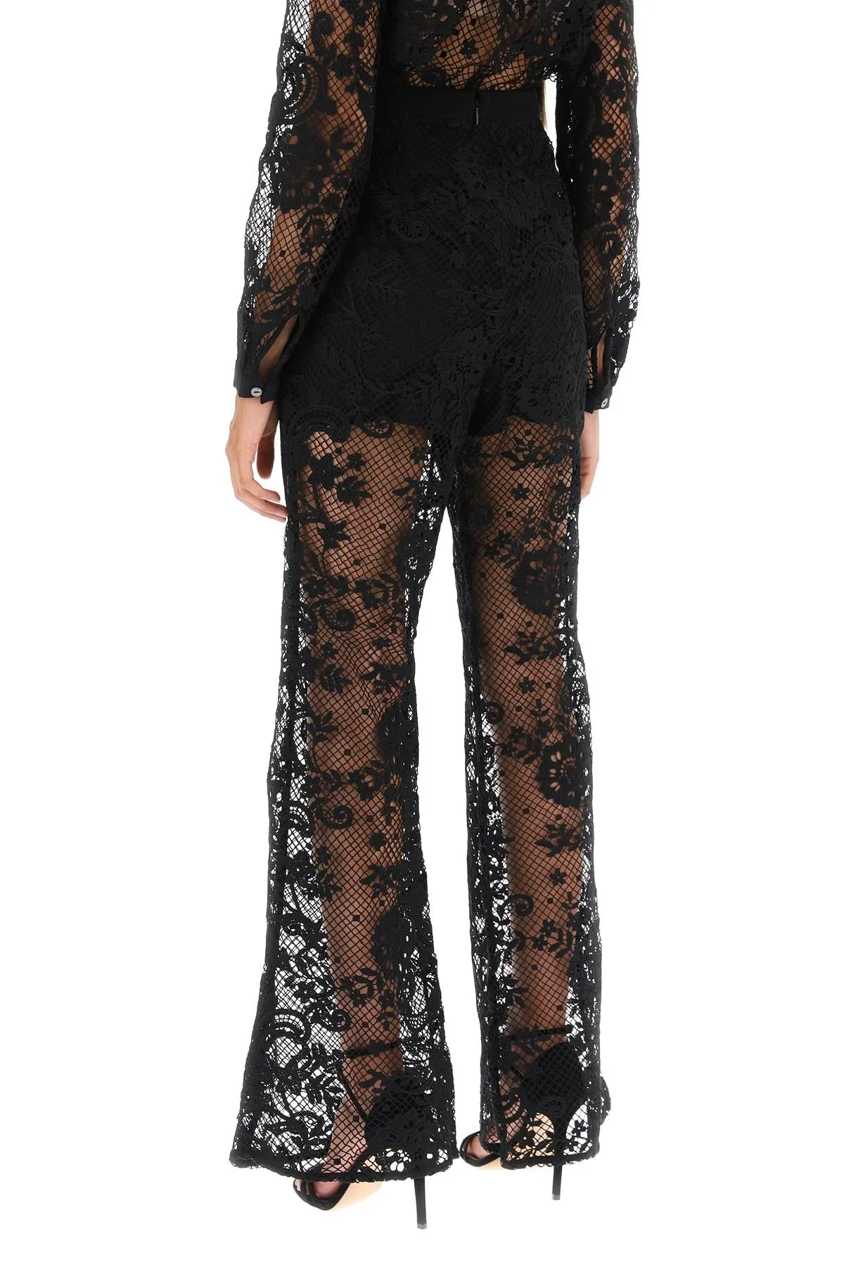 bootcut pants in floral lace