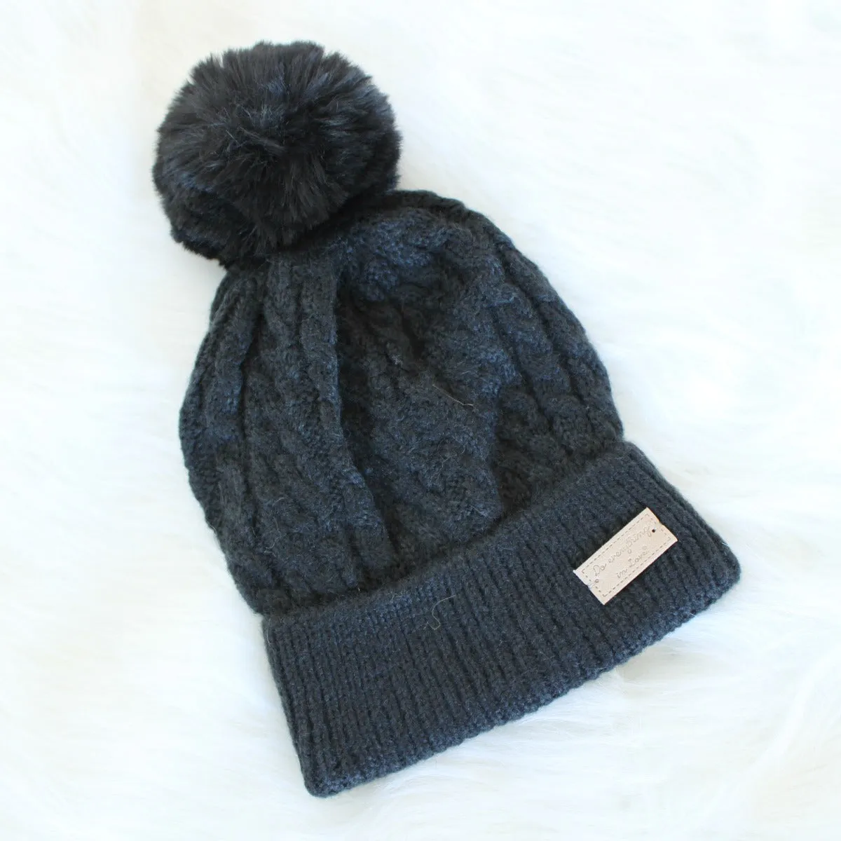 Cable Knit Pom Beanies | Do Everything in Love