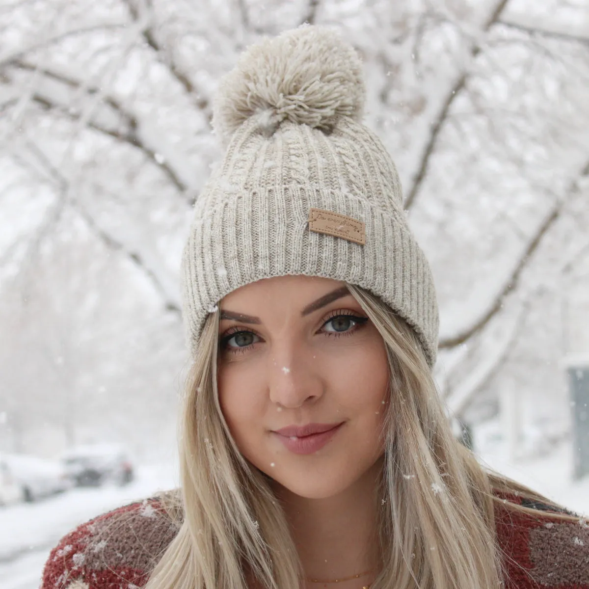 Cable Knit Pom Beanies | Do Everything in Love