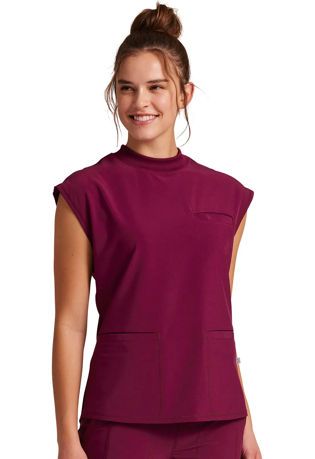 Cherokee Infinity - Mock Neck Scrub Top