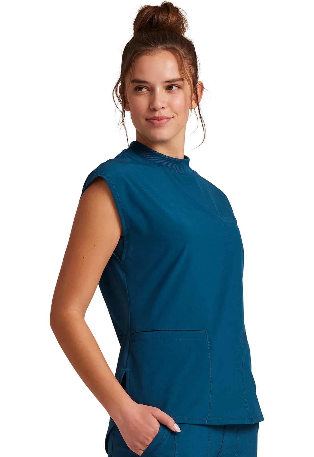 Cherokee Infinity - Mock Neck Scrub Top