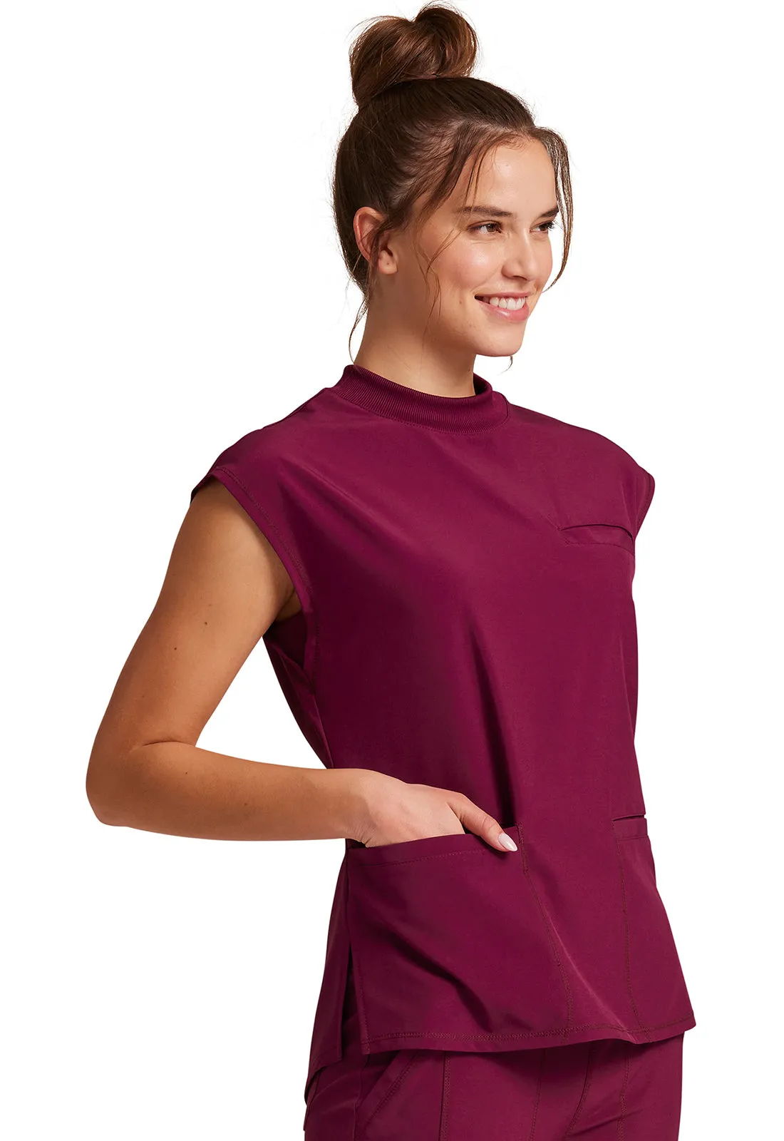 Cherokee Infinity - Mock Neck Scrub Top