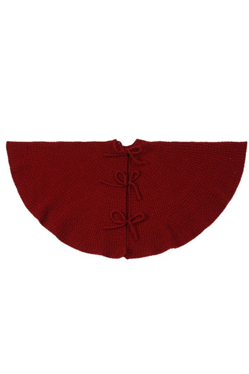 COARSE WOOL PLEATED WOVEN CHRISTMAS TREE SKIRT