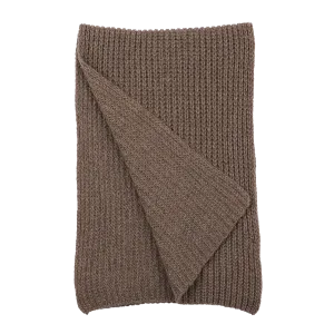 Corteccia Brown Cable Knit Cashmere Scarf