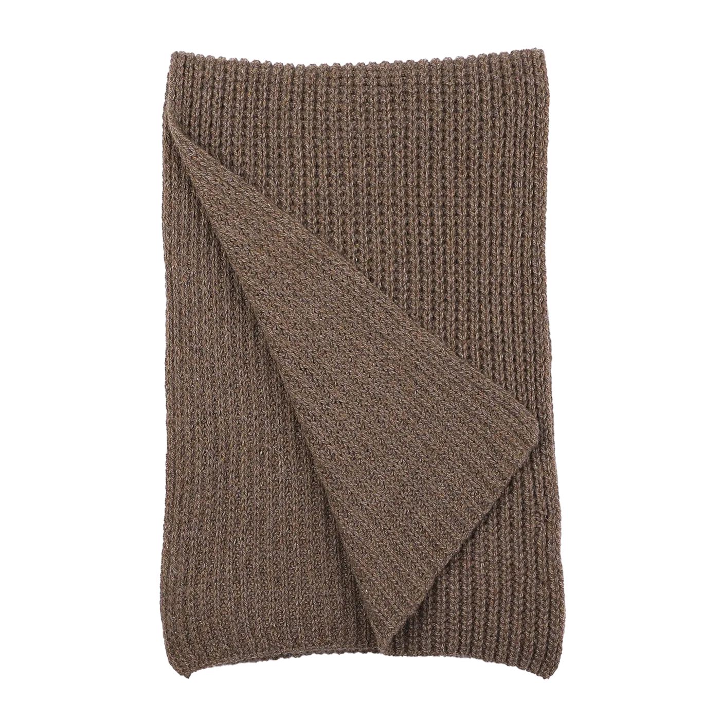 Corteccia Brown Cable Knit Cashmere Scarf