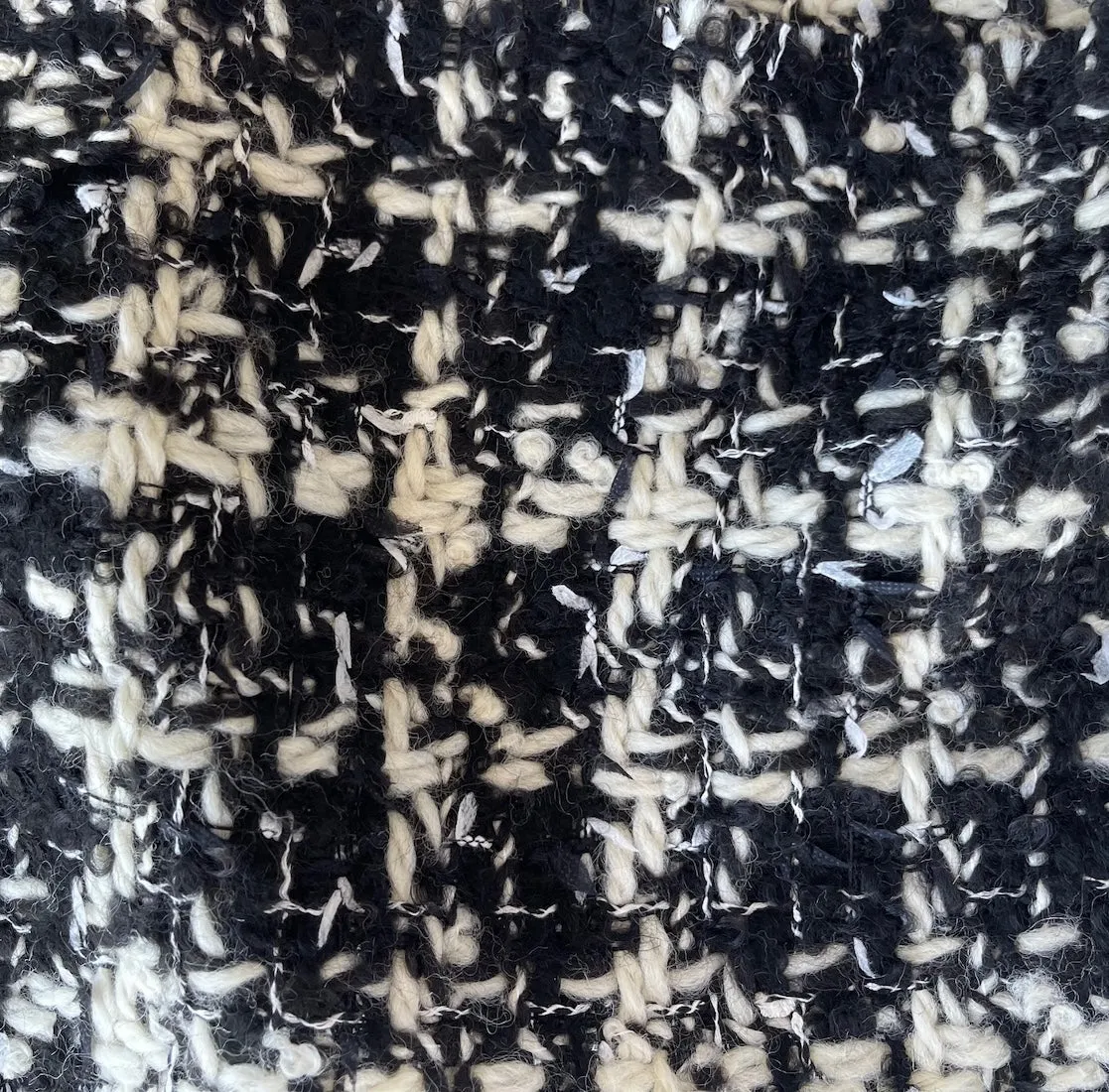 Couture Plaid Soot & Ice Wool Blend Bouclé (Made in Italy)