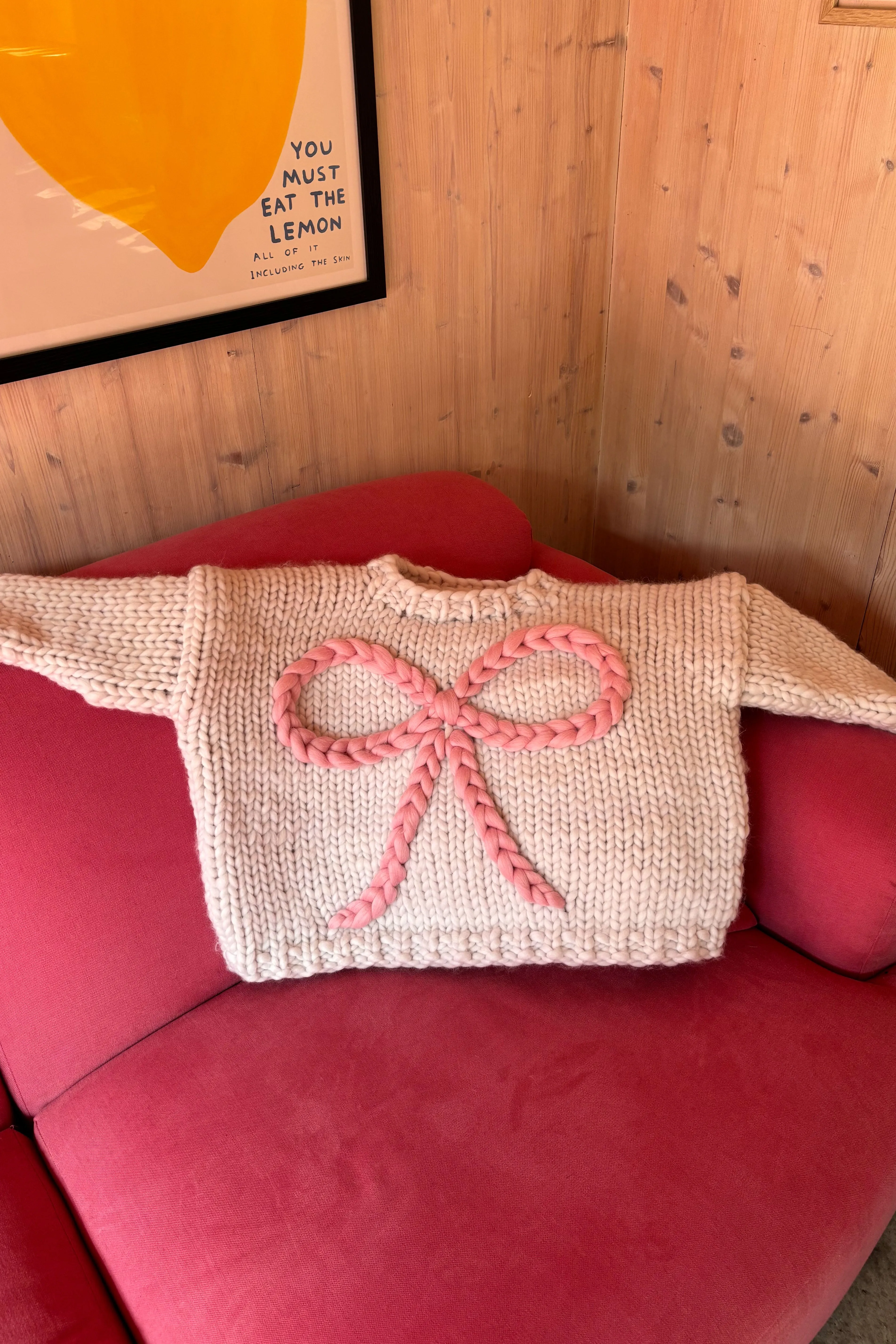 *CUSTOM* Bow Chunky Knit Sweater