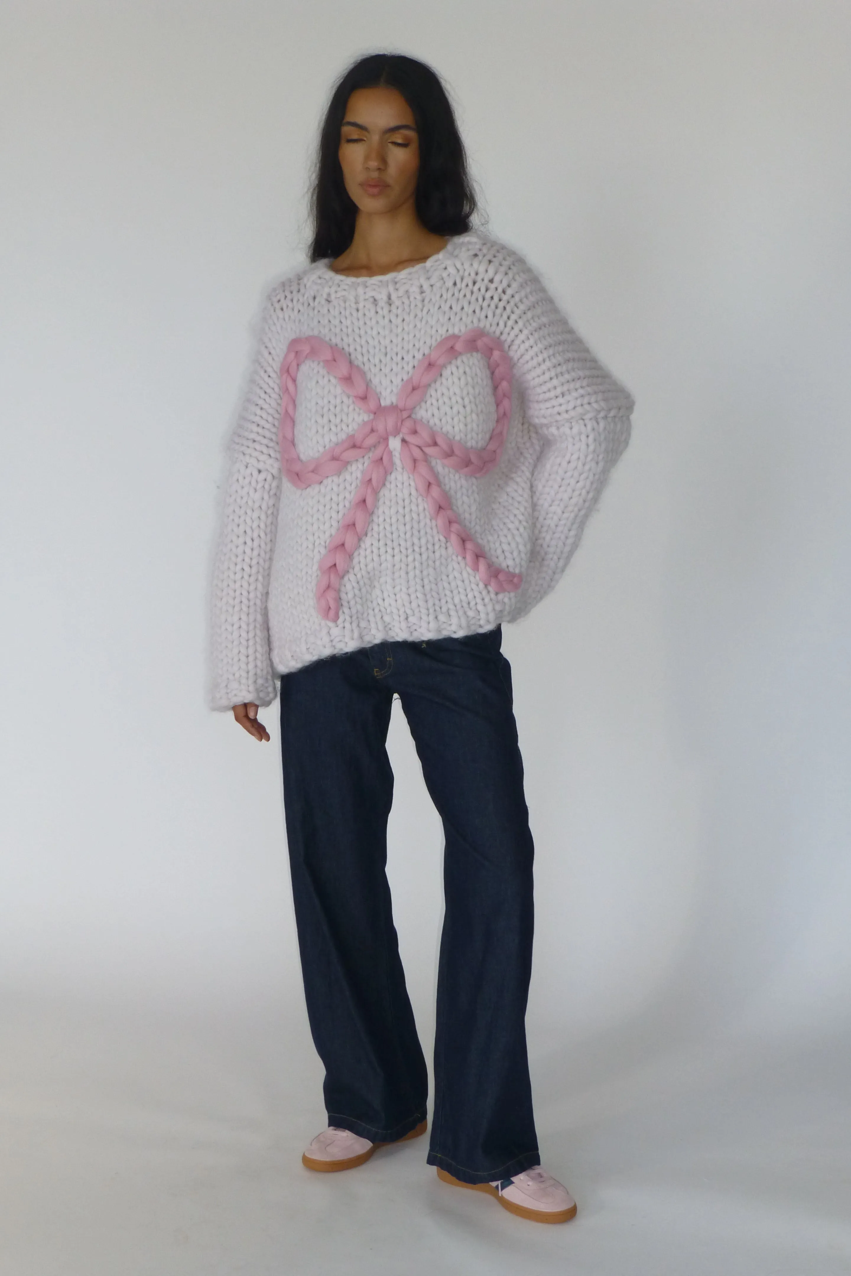 *CUSTOM* Bow Chunky Knit Sweater