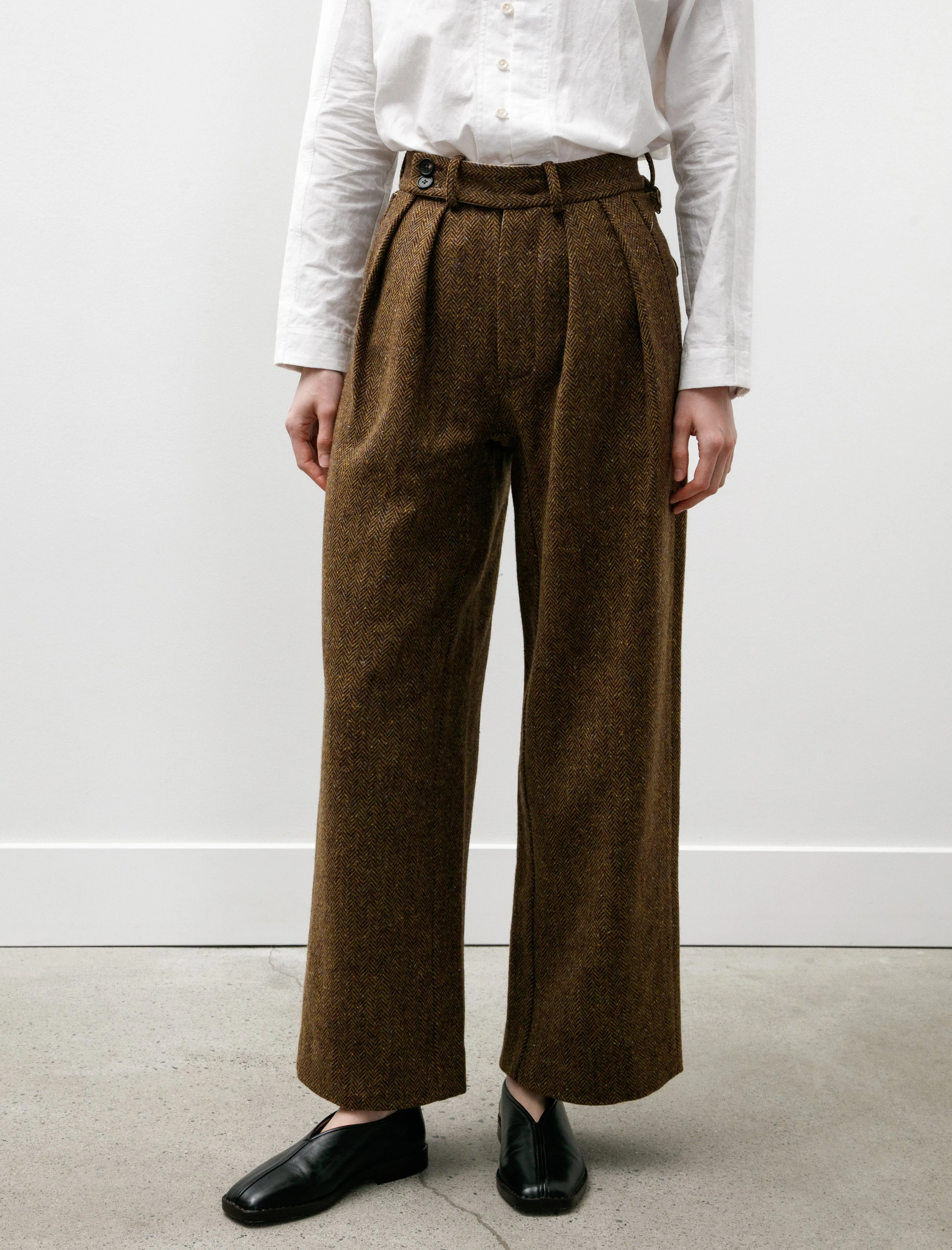 Donegal Pleated Trousers Cascade