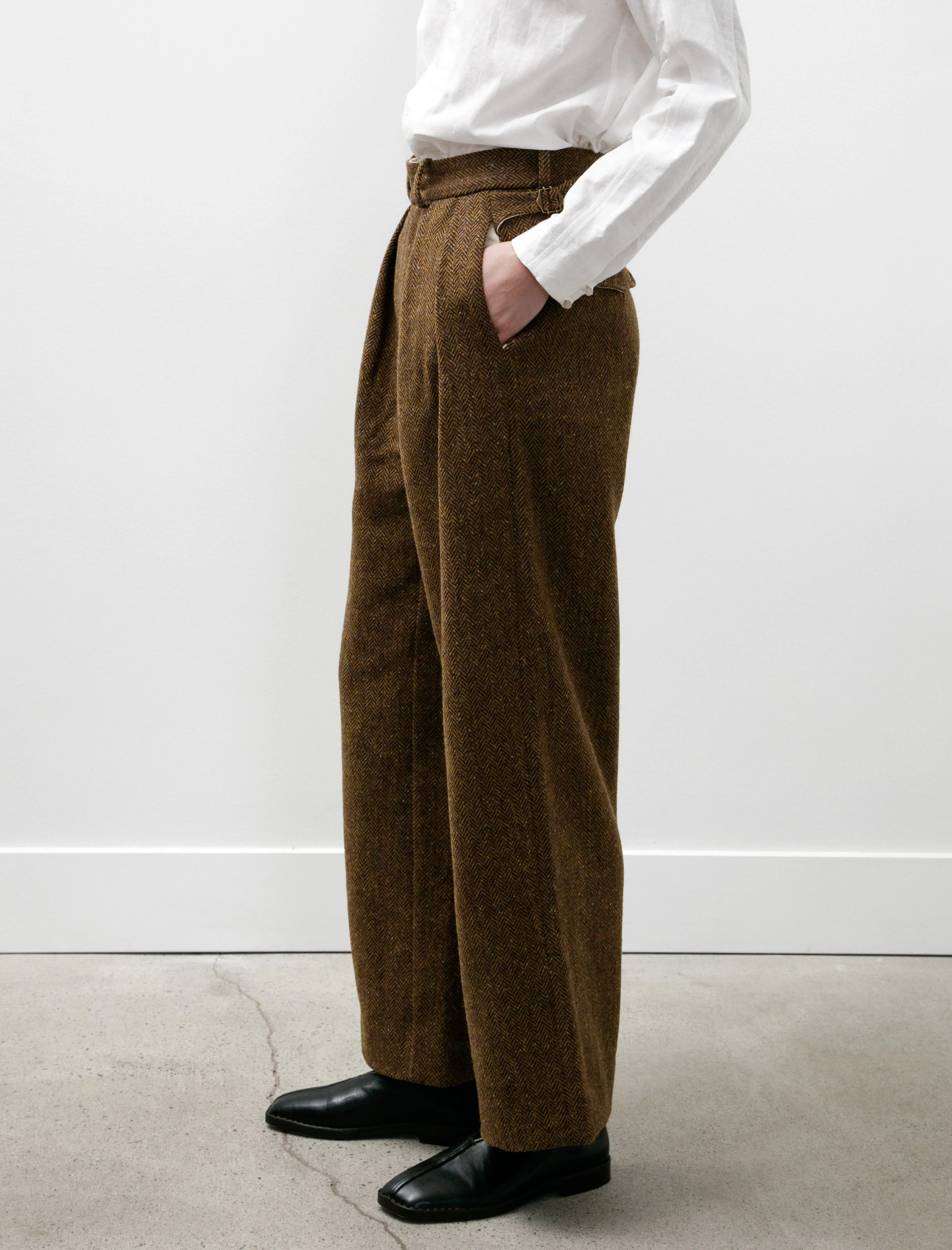 Donegal Pleated Trousers Cascade