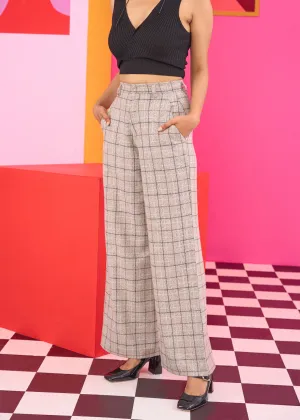 Emily in Paris: Plaid Wide Leg Trousers