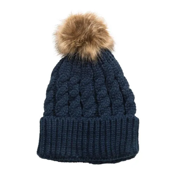 Emma Pom-Pom Knitted Beanie Hat