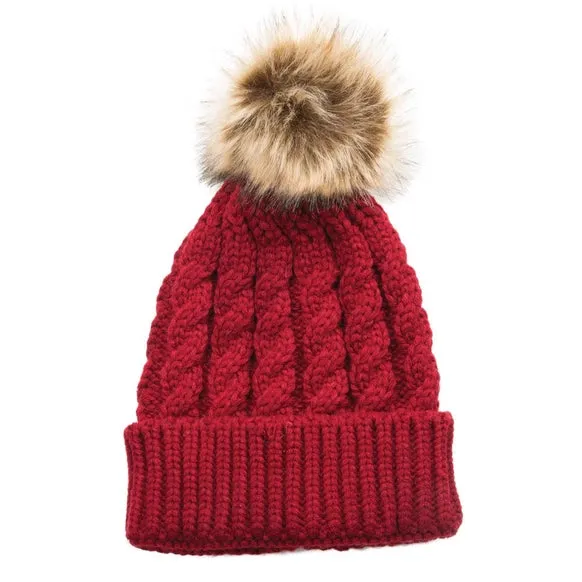 Emma Pom-Pom Knitted Beanie Hat