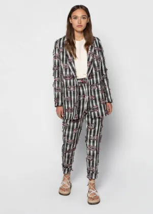 EMMY High-Waist Metallic Tweed Trousers - Multicolour