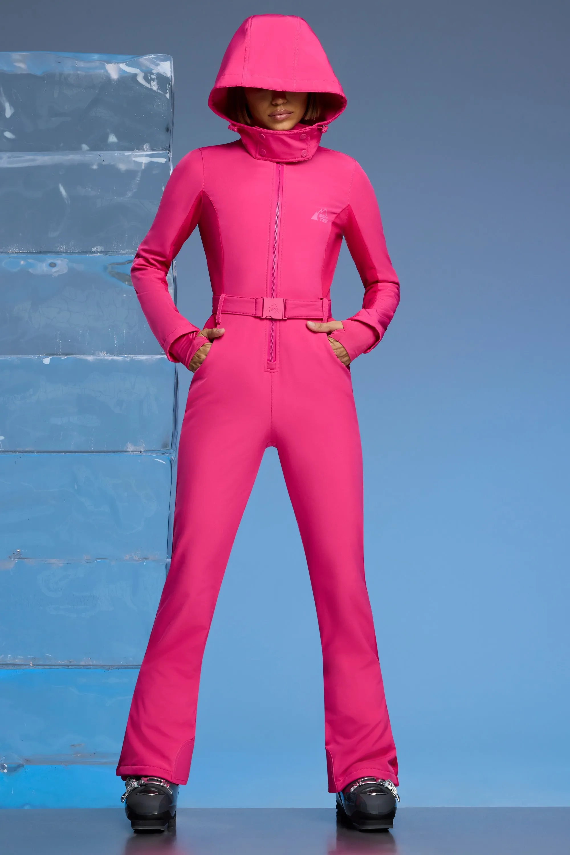 Fleece Lined Ski Suit in Fuchsia Pink