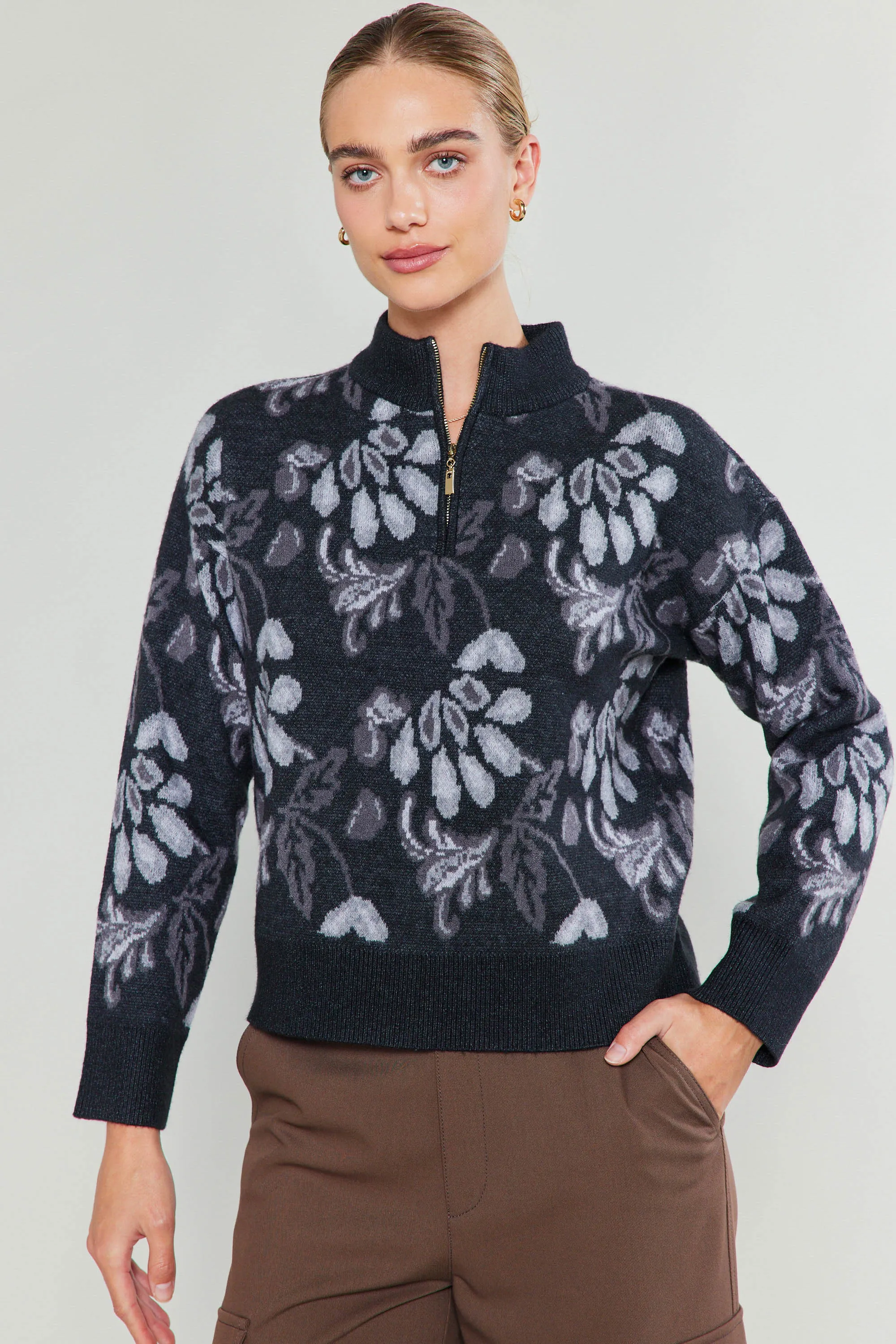 Floral Jacquard Sweater