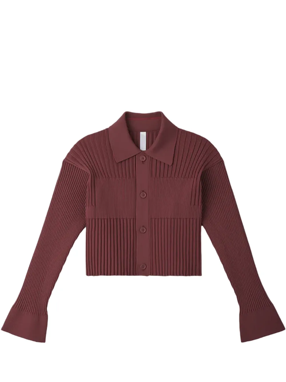 Fluted Cropped Shirt Cardigan