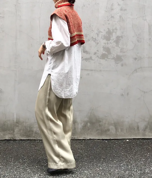 FUMIKA_UCHIDA/LINED HIGH-NECK BIB(RED×BEIGE)