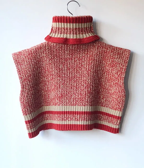 FUMIKA_UCHIDA/LINED HIGH-NECK BIB(RED×BEIGE)