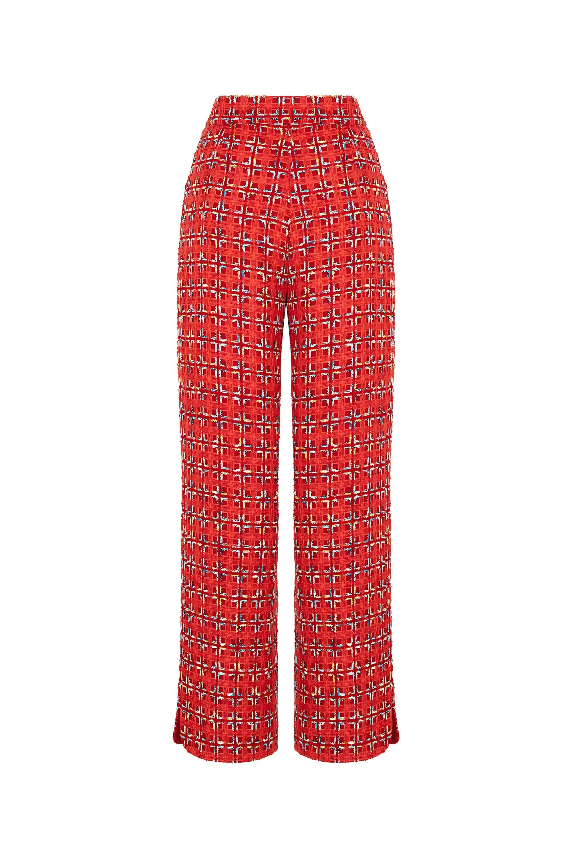 High-Waist Tweed Pants