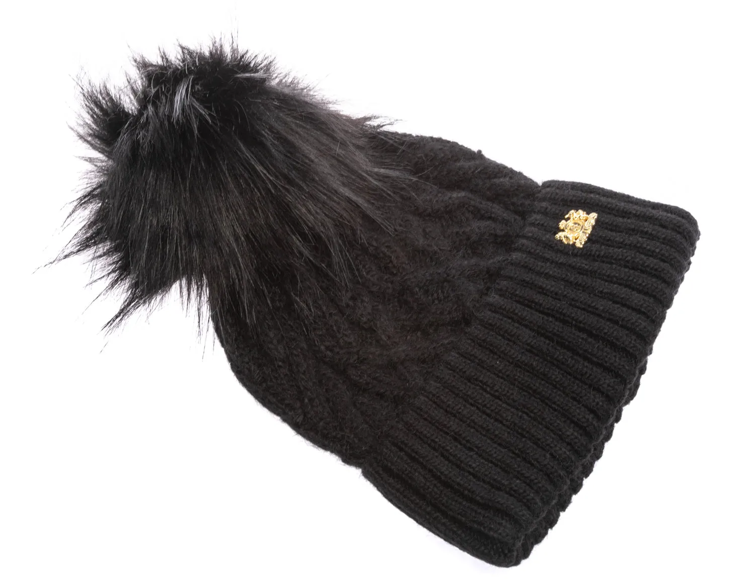 Holland Cooper Windsor Ladies Bobble Hat in Black