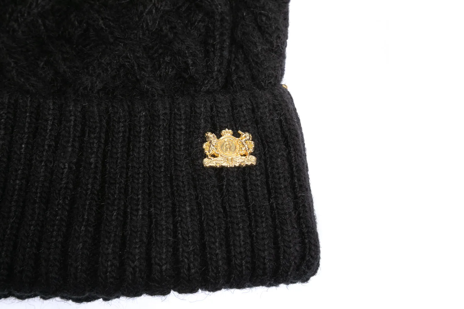 Holland Cooper Windsor Ladies Bobble Hat in Black