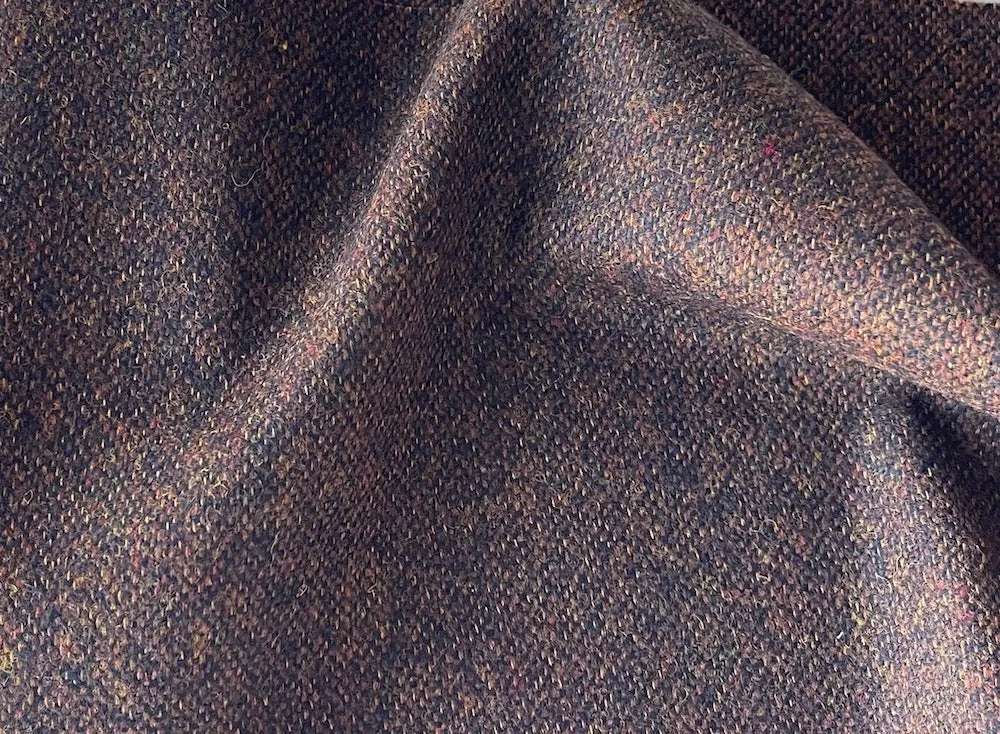 Lanificio di Pray Mid-Weight Cozy Autumnal Coffee, Ocher & Pumpkin Wool Tweed (Made in Italy)