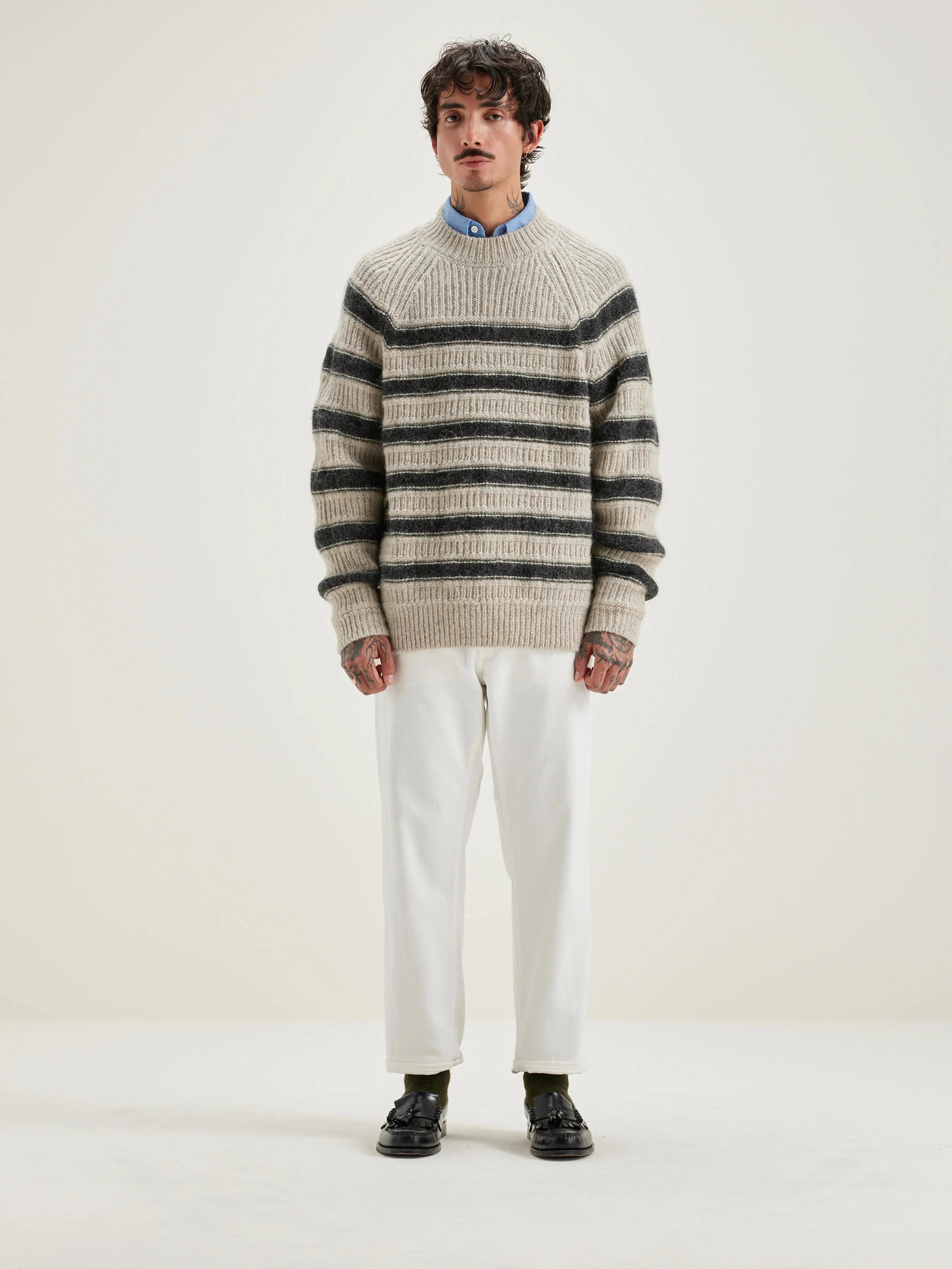 Lidon crew-neck sweater (242 / M / STRIPE A)