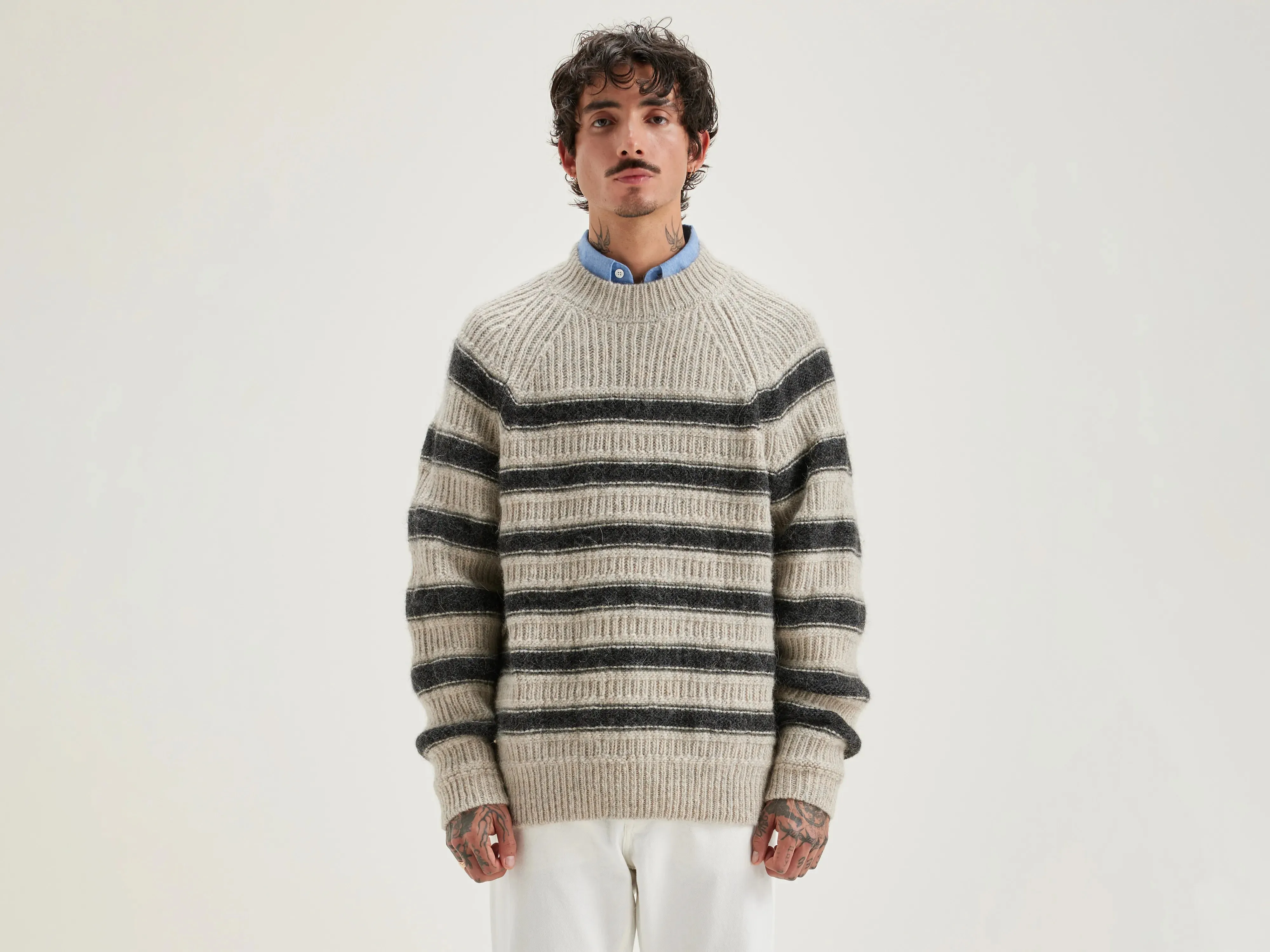 Lidon crew-neck sweater (242 / M / STRIPE A)