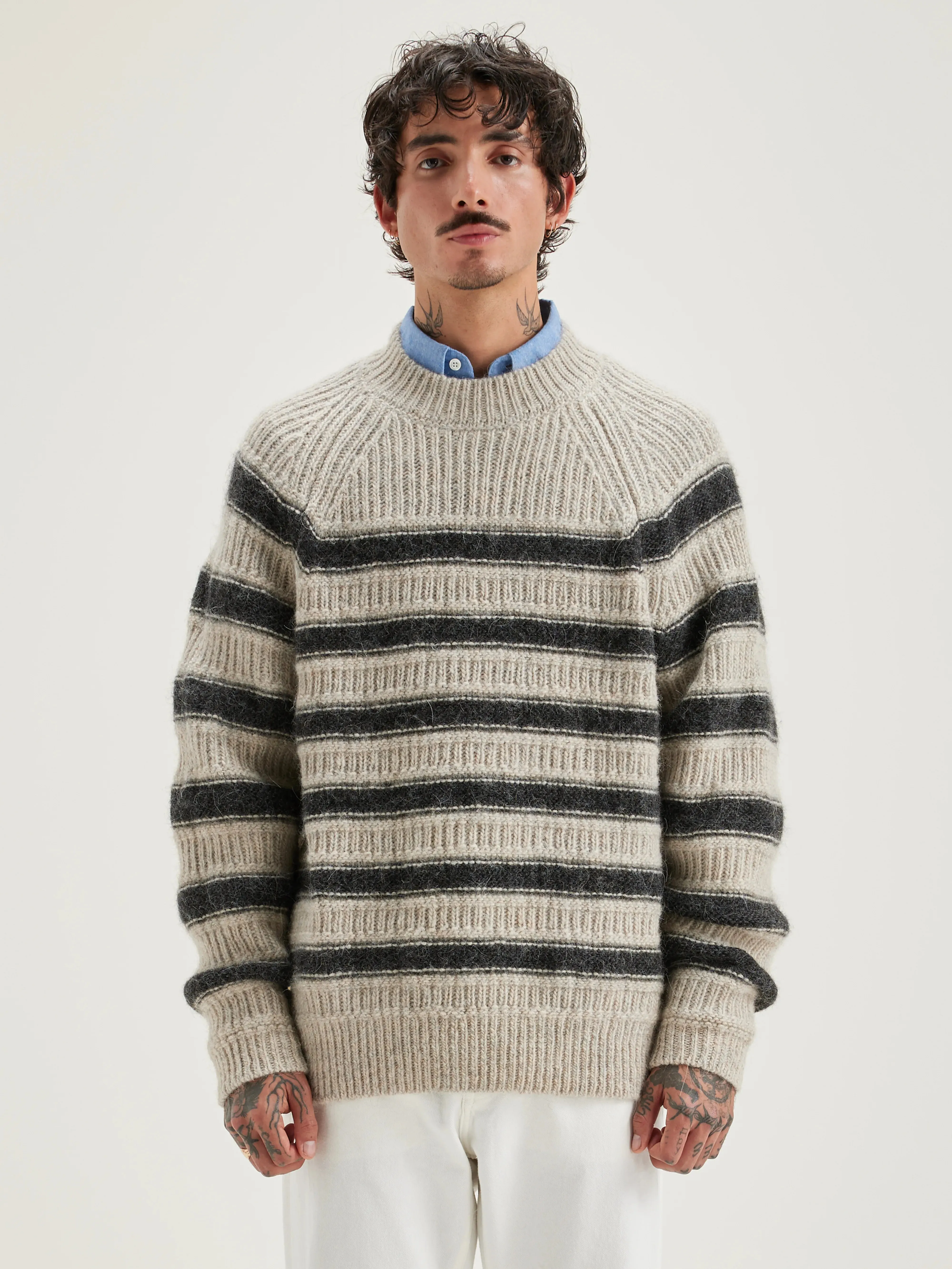 Lidon crew-neck sweater (242 / M / STRIPE A)