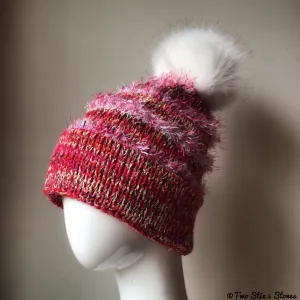 Luxe Electric Red *Funky Tweeds* Beanie/Slouchy Beanie