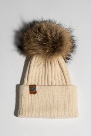 Mens Harley Pom Pom Hat - Ivory