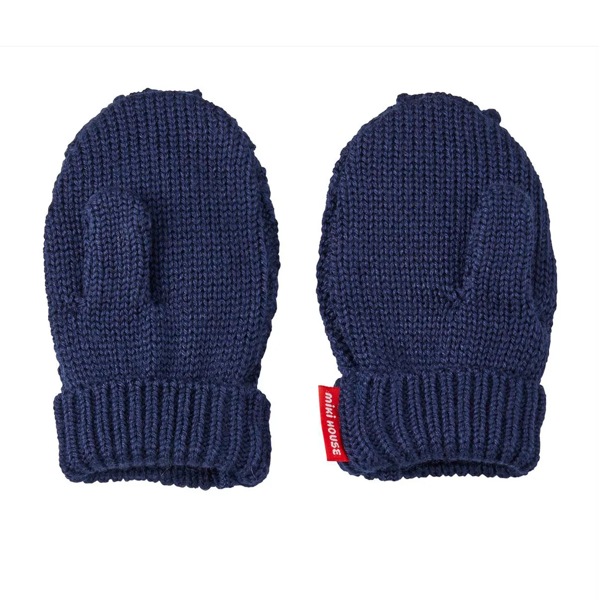 MIKI HOUSE Bear Cable Knit Mittens