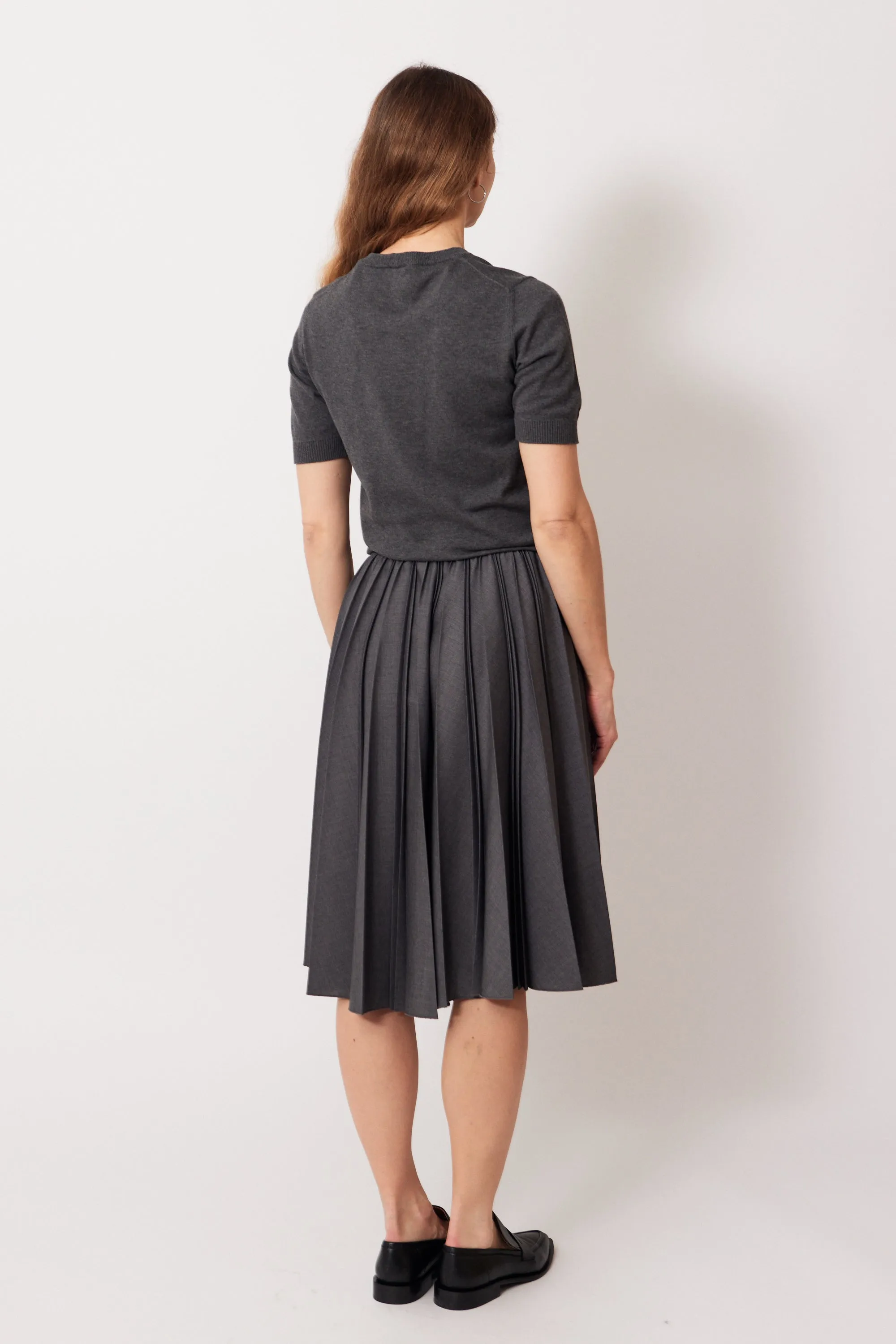 N°21 Lightweight Wool Double Pleated Skirt