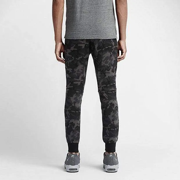 NIKE TECH FLEECE CAMO MEN'S TROUSERS - Medium Ash Black