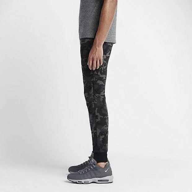 NIKE TECH FLEECE CAMO MEN'S TROUSERS - Medium Ash Black