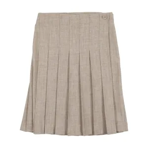 Oat Wool Pleated Skirt