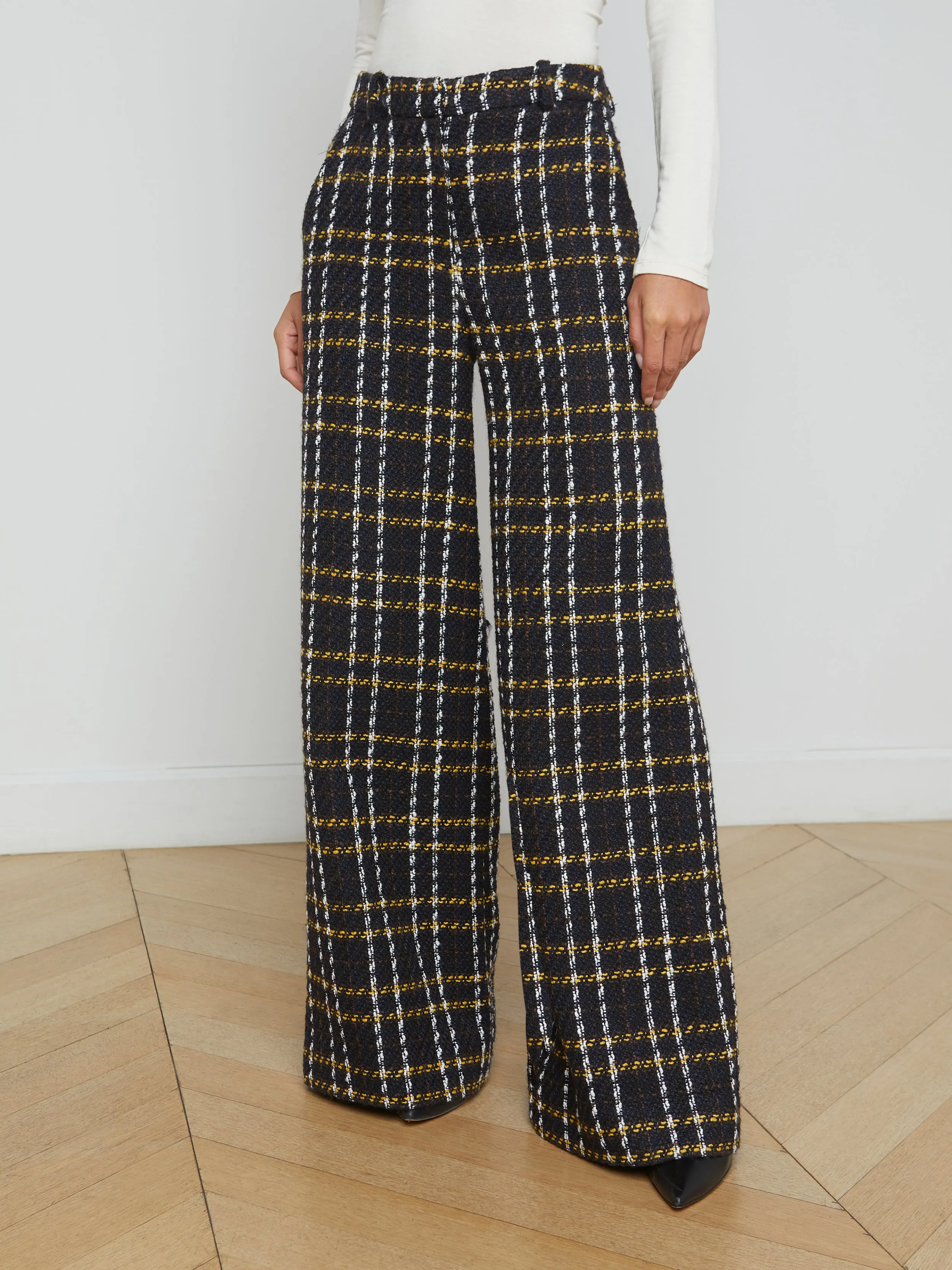 Pilar Tweed Wide-Leg Pant