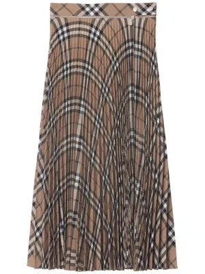 PLEATED CHECK SKIRT