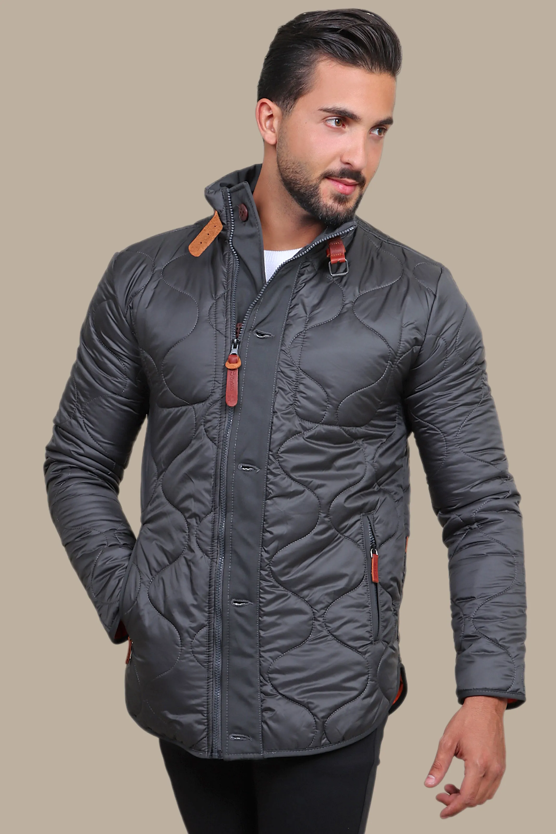 Quilted Puffer Excellence in Dark Gray