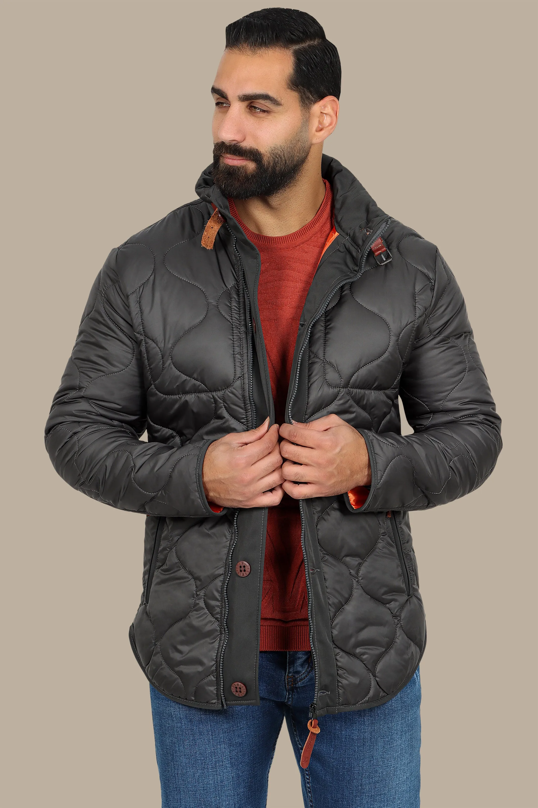 Quilted Puffer Excellence in Dark Gray