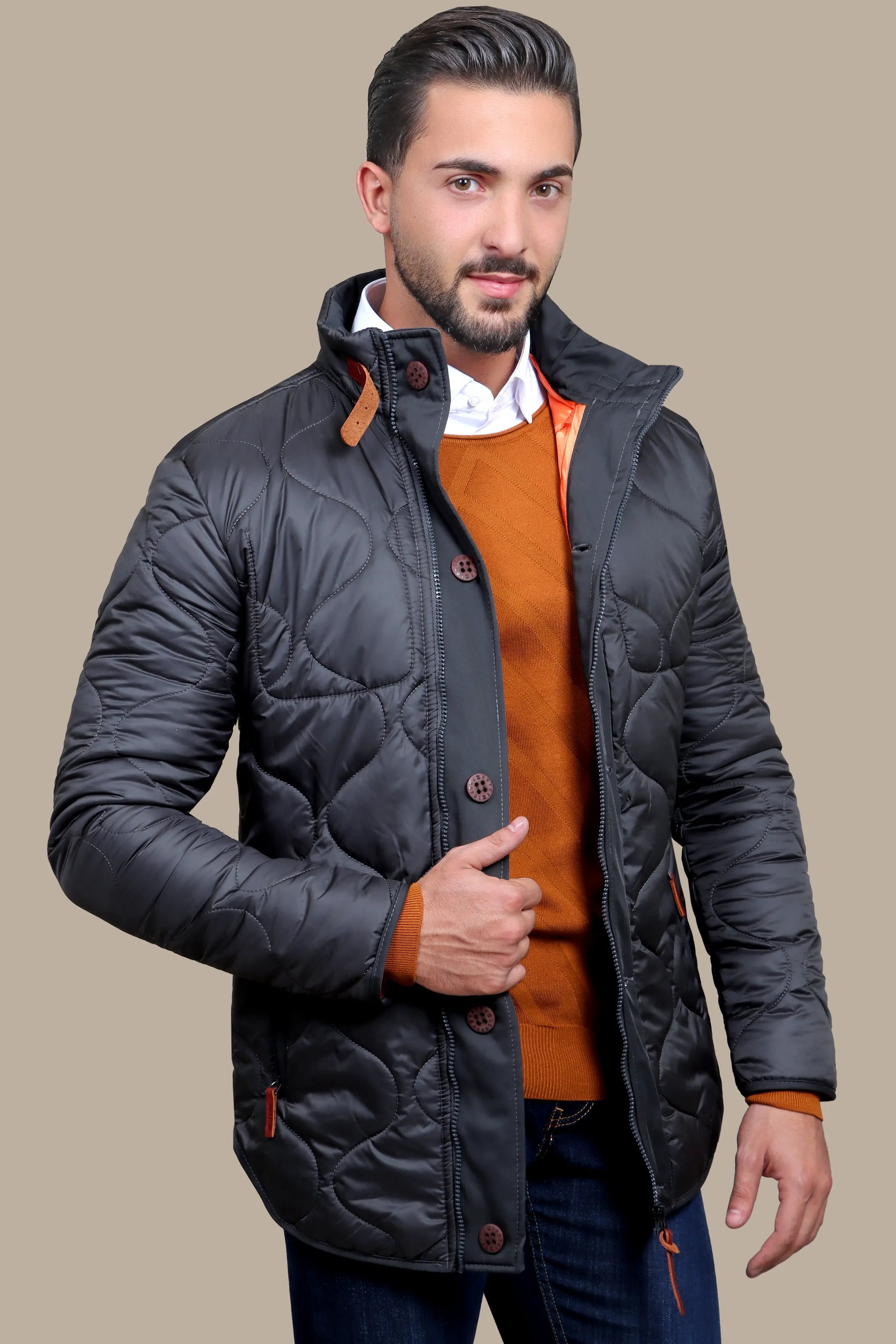 Quilted Puffer Excellence in Dark Gray